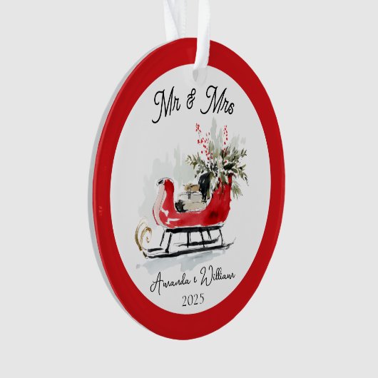 Mr Mrs First Christmas Housewarming mr and mrs Ornament (voorkant)