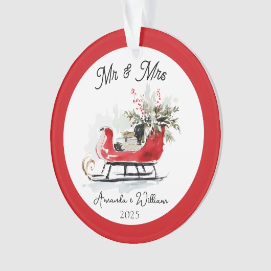 Mr Mrs First Christmas Housewarming mr and mrs Ornament (voorkant)