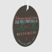 Mr & Mrs First Christmas Mistletoes Mariage photo (devant)