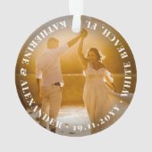 Mr & Mrs First Christmas Simple Text Circle Photo (dos)