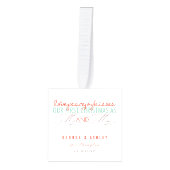 Mr & Mrs First Kerstmis Mistletoes Foto Wedding Kubus Ornament (Voorkant)