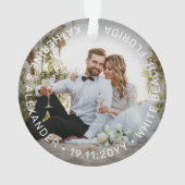 Mr & Mrs First Kerstmis Mistletoes Foto Wedding Ornament (achterkant)
