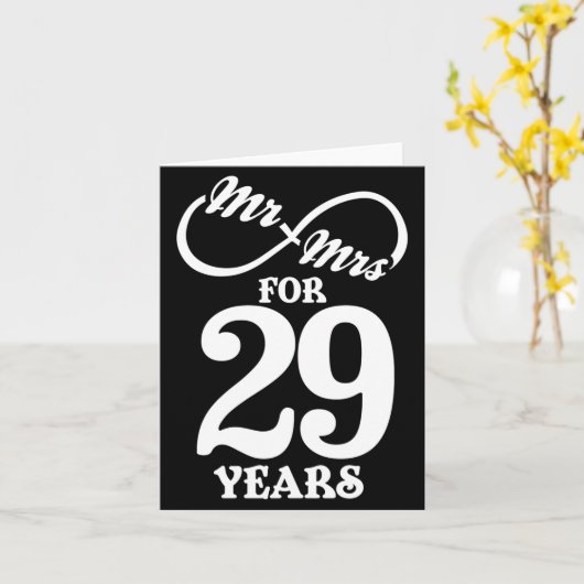 Mr Mrs For 29 Years 29th Wedding Anniversary Kaart (Gele Bloem)