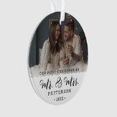 Mr. & Mrs. Foto 1 Kerstmis Newly Weds Keepomwille Ornament (voorkant)