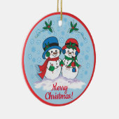 Mr. & Mrs Frosty The Snowman Ceramic Ornament (Rechts)