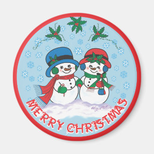 Mr. & Mrs Frosty The Snowman Magnet Magneet