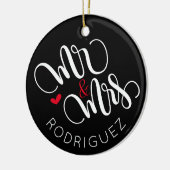 Mr & Mrs - Gepersonaliseerd ornament (Links)