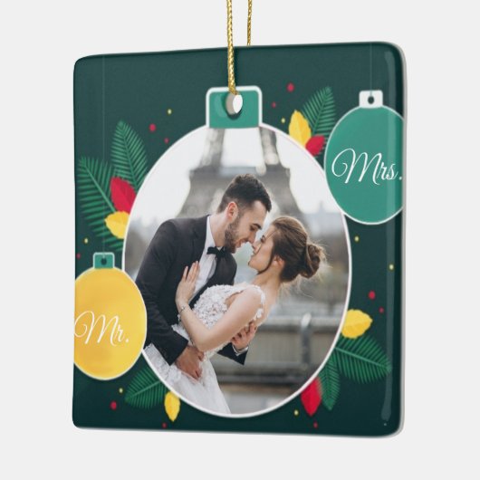 Mr & Mrs Gepersonaliseerde Kerstversiering Keramisch Ornament (Links)