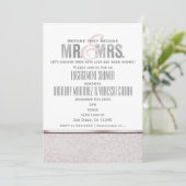Mr & Mrs Glamour Sparkle Invitation Kaart (Staand voorkant)