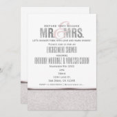 Mr & Mrs Glamour Sparkle Invitation Kaart (Voorkant / Achterkant)