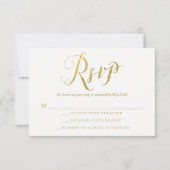 Mr & Mrs Gold Elegant Bruiloft RSVP Reactie Kaarte (Voorkant)