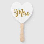 Mr & Mrs Gold Glitter Typografie Handwaaier (Achterkant)