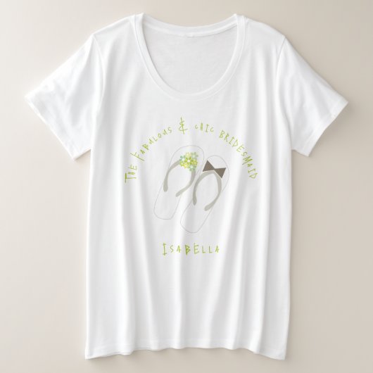 Mr & Mrs Green Flowers Teenslippers Strand Bruilof Grote Maat T-shirt (Design voorkant)
