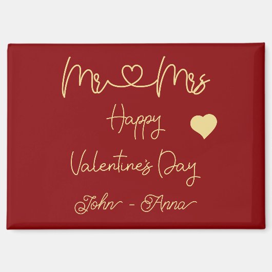 Mr & Mrs Happy Valentine's Day Magnet Magneet (Voorkant)