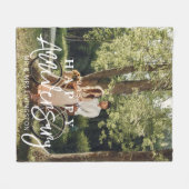 Mr & Mrs Happy Wedding Jubileum Custom Fleece Deken (Voorkant (Horizontaal))