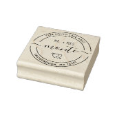 Mr & Mrs Heart 5 Aangepaste Ronde Retouradres Rubberstempel (Stempel)