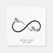 Mr & Mrs Infinity Symbool Bruiloft Servet (Voorkant)
