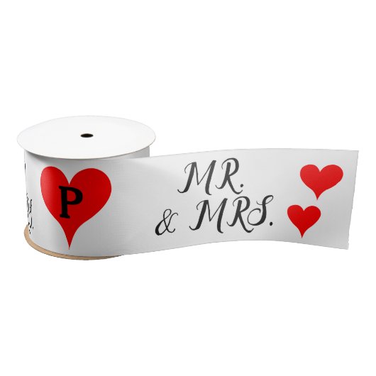 Mr. Mrs. Initials Red Hearts  Lint (Spoel)