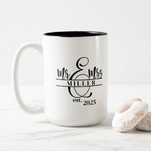 Mr. & Mrs. koffiekop Tweekleurige Koffiemok