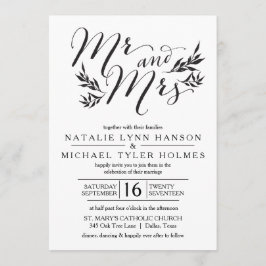 Mr. & Mrs Kraft Rustic Wedding Invitation Kaart
