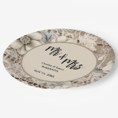 Mr & Mrs  Lace Rustic Wedding Papieren Bordje (Gekanteld)
