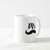 Mr & Mrs Lips & Mustache Paar Koffiemok (Voorkant rechts)