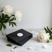 Mr & Mrs | Minimale bruid & bruidegom zwart bruilo Ronde Sticker