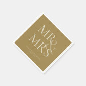 MR&MRS Minimale Typografische Gouden Cocktail Servet (Hoek)