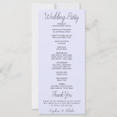 Mr & Mrs Minimalist Lavendel Trouwprogramma (Achterkant)