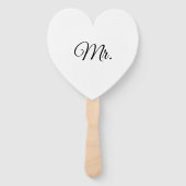 Mr & Mrs. minimalistisch zwart-wit Handwaaier (Voorkant)