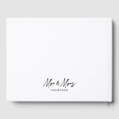 Mr. & Mrs Modern Black White Script Wedding Gastenboek (Achterkant)