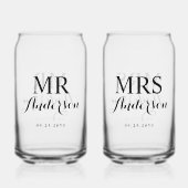 Mr & Mrs Modern Elegant Personnalisé Nom Date Mari (Recto)
