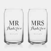 Mr & Mrs Modern Elegant Personnalisé Nom Date Mari (Verso)