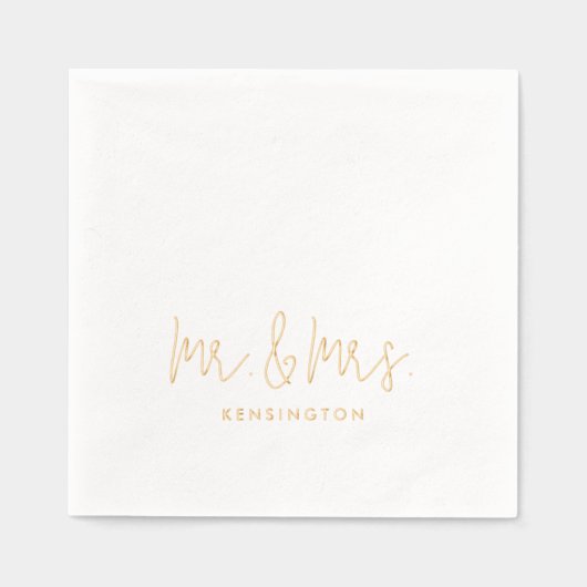 Mr & Mrs Modern Script Nom personnalisé Mariage Go (Recto)