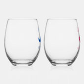Mr & Mrs Mustache Lips Gepersonaliseerde bruiloft Wijnglas Zonder Voet (Rechts)