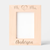 Mr Mrs Naam Wedding Pas getrouwd Gegraveerde Lijstjes (Voorkant)