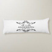 Mr. & Mrs Name Personalized Wedding Date Gift Lichaamskussen (Achterkant)