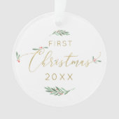 Mr. + Mrs. Ons eerste kerstmonogram Ornament (voorkant)