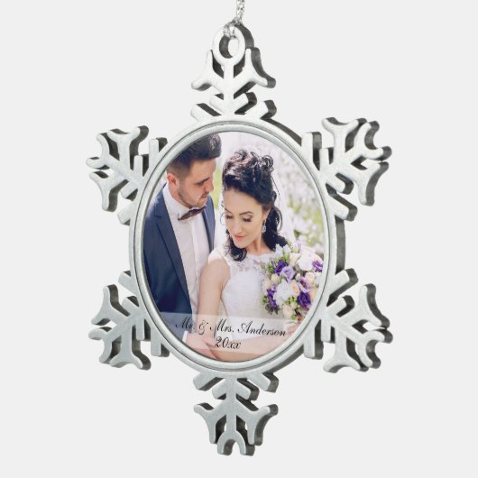 Mr. & Mrs Pas getrouwd Wedding Photo Ornament MS (Rechts)