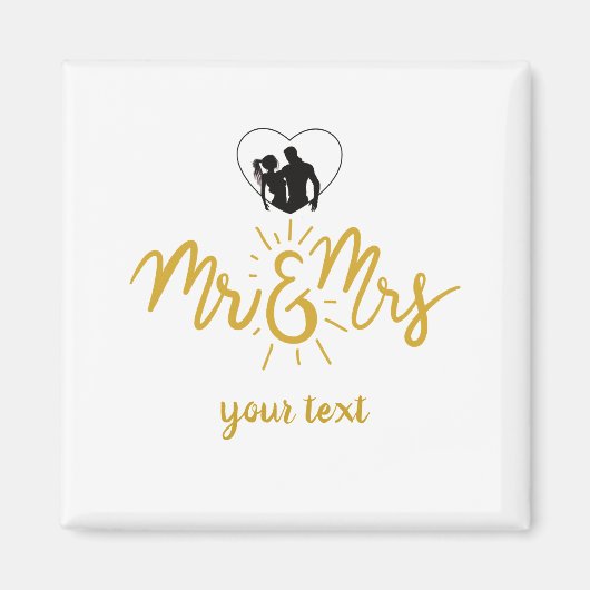 Mr & Mrs Pasgetrouwd Magneet (Voorkant)