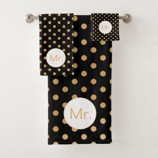 Mr & Mrs. pasgetrouwde badhanddoekset, aangepaste  Bad Handdoek (Insitu)