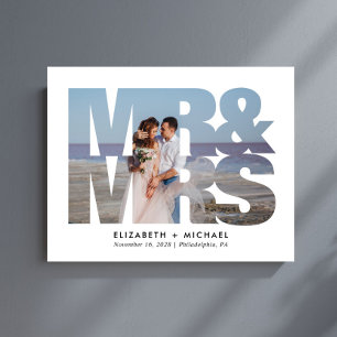 Mr. Mrs. Passen getrouwd Foto Bruiloft Wit Acryl Bord