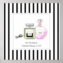 Mr & Mrs Perfume Bottles Personalized Wedding