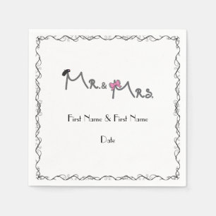 Mr. & Mrs. Personalized Wedding Napkins Servet