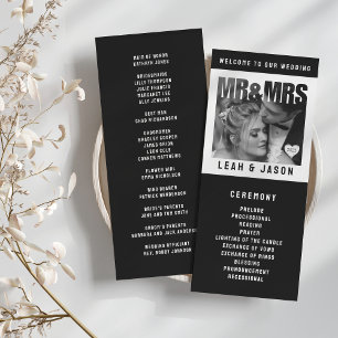 Mr & Mrs Photo Block Hart Zwart & Wit Trouwen Programma