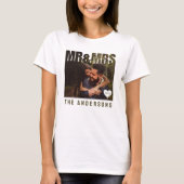 Mr & Mrs Photo Block Heart Jubileum Naam T-shirt (Voorkant)