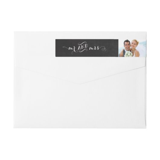 Mr & Mrs Photo Chalkboard Adres Label (Achterkant)