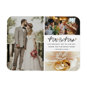 Mr. Mrs. Photo Collage Bruiloft Dank u Magneet