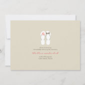 Mr & Mrs Pink Teenslippers Schattige Strand Bruilo Kaart (Achterkant)