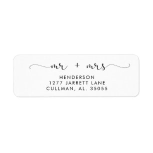 Mr & Mrs Return Address Label